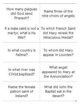 Preview of Catholic Trivia Flash Cards (Upper Level)