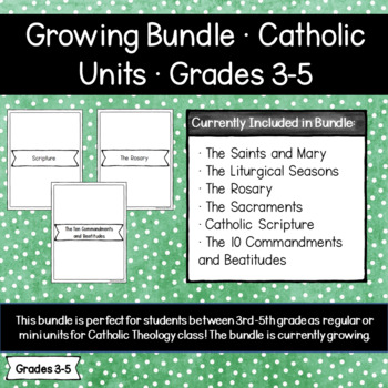 Preview of Catholic Units - Intermediate (3,4,5) GROWING BUNDLE, Interactive Notebooks