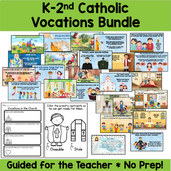 Preview of Catholic Vocations Bundle: K, 1st, and 2nd