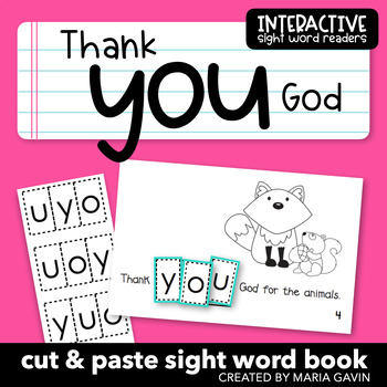 Preview of Catholic and Christian Emergent Reader for Thanksgiving: "Thank YOU God"