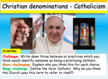 Preview of Introduction to Catholicism - Powerpoint and Worksheets