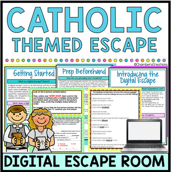 Preview of Catholicism Digital Escape Room Religion Catholic Breakout Game