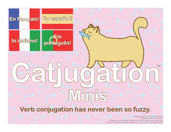 Preview of Catjugation: Verb Conjugation Free Sample in French Spanish Italian & Portuguese