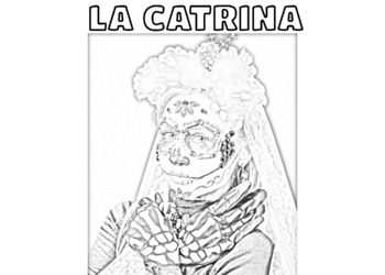 Preview of Catrina to color in your Spanish classroom for el dia de los muertos