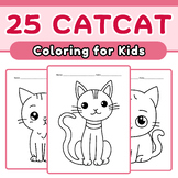 Cats Coloring 25 Page, Sheet of Cats Clipart, Coloring Boo