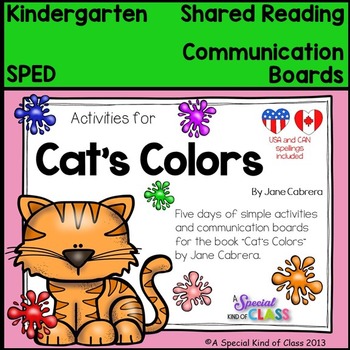 Preview of Cat's Colors Communication Boards and Activities
