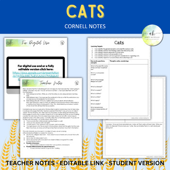 Preview of Cats - Cornell Notes