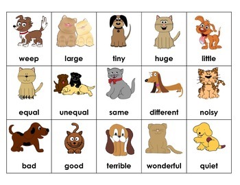 Cats & Dogs - Synonyms & Antonyms by LEARNING FUN | TPT
