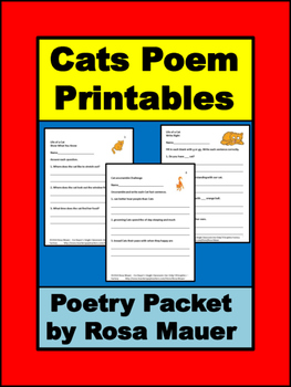 Cats Original Poem, Comprehension, & Sentence Unscramble Poetry For Kids
