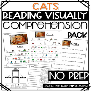 Preview of Cats Reading Comprehension Passages and Questions with Visuals