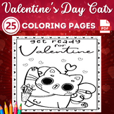 Cats Valentine Day Coloring Pages Sheet : Cute Cat Cupid W