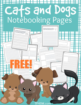 Preview of Cats and Dogs Notebooking Pages (Blank writing sheets & Bible verses)