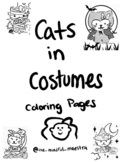 Cats in Costumes Coloring Pages/Great for Halloween or for fun!