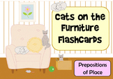 Cats on the Furniture -  Prepositions of Place Flashcards