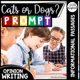 Cats or Dogs Opinion Writing Prompt with Paired Passages -