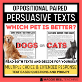 Cats or Dogs? Paired Persuasive Opinion Text with Comprehe