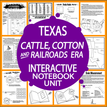 Preview of Cattle, Cotton, Railroads Era – 7th Grade Texas History – Texas 7th Grade TEKS