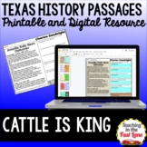 Cattle is King - Texas History Reading Comprehension Passa