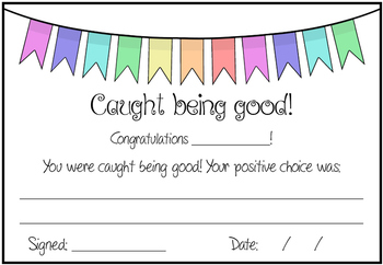 Caught Being Good Certificates by Casey #39 s Classroom TpT