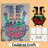 Cauldron Craft Witch Halloween Bulletin Board Coloring Pag