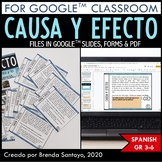 Causa y Efecto Task Cards in Spanish - Distance Learning
