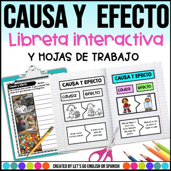 Preview of Causa y efecto libreta interactiva Spanish Interactive Notebook Cause - Effect