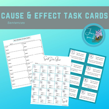 Preview of Cause And Effect of Sentences Task Cards