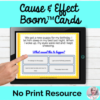Preview of Cause & Effect Activities Boom Cards™ No Print Digital Speech Therapy