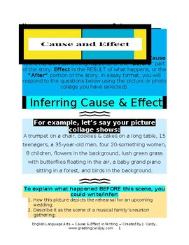 Preview of Cause/Effect, Before/After Writing Prompt~Teach Inference & Character Creation