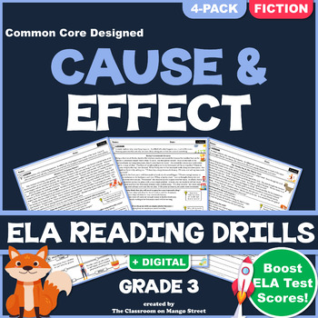 Preview of Cause & Effect Reading Comprehension Passages & Questions | Grade 3 ♥ FICTION