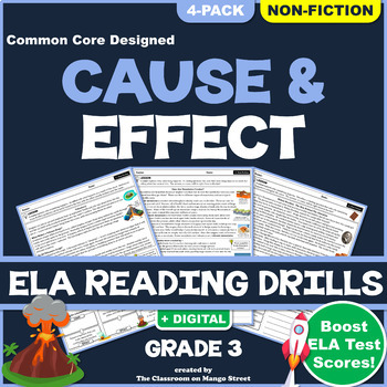 Preview of Cause & Effect in Informational Texts Reading Comprehension Worksheets | GRADE 3