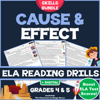 Preview of Cause & Effect: ELA Reading Comprehension Worksheets ♥ GRADE 4 & 5 BUNDLE