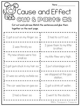 Cause and Effect by Mrs Thompson's Treasures | Teachers Pay Teachers