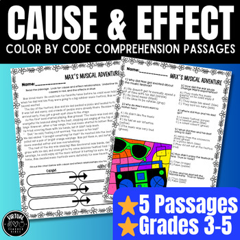 Preview of Cause & Effect Reading Passages with Comprehension Questions, Graphic Organizer