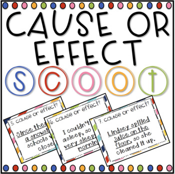 Preview of Cause and Effect SCOOT! Game, Task Cards or Assessment- Distance Learning
