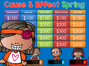 Preview of Cause and Effect - Spring - Jeopardy Style Game Show - GC Distance Learning
