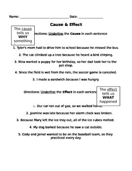 Cause and Effect by Teaching Miss A | TPT