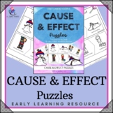 Cause and Effect - 2 Piece Puzzles Task Cards - PRINTABLE NO PREP