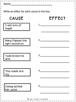 Cause and Effect Activities by Two Texas Teachers | TpT