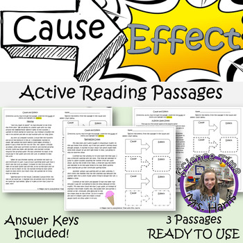 Cause and Effect Active Reading Passages by Science Time with Mrs Harris