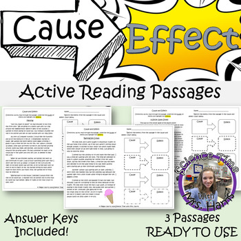 Preview of Cause and Effect Active Reading Passages