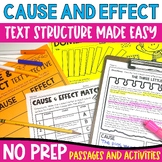 Cause & Effect Text Structure Practice Passages Task Cards