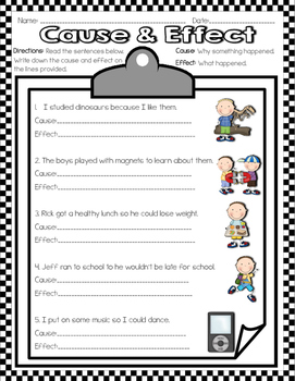 Cause and Effect Activities & Worksheets by Read Like a Rock Star