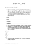 Cause and Effect Activity Template and Rubric