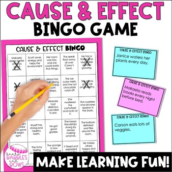 Preview of Cause and Effect Bingo Game - For 4th, 5th, 6th Grade