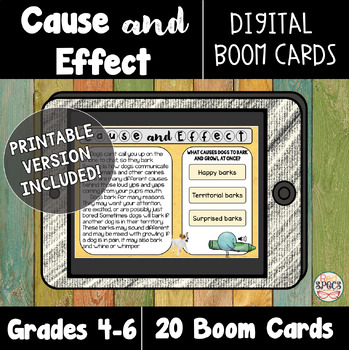 Preview of Cause and Effect Boom Cards + Printable Task Cards