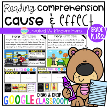 Preview of Cause and Effect Comprehension Skills for Google Slides Distance Learning