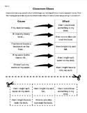 Cause and Effect Cut and Paste- Classroom Chaos