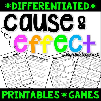 Preview of Cause and Effect - Passages, Printables, Games- Differentiated - Print & Go!