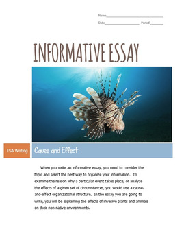 Preview of Cause and Effect Essay - Informative Essay Packet